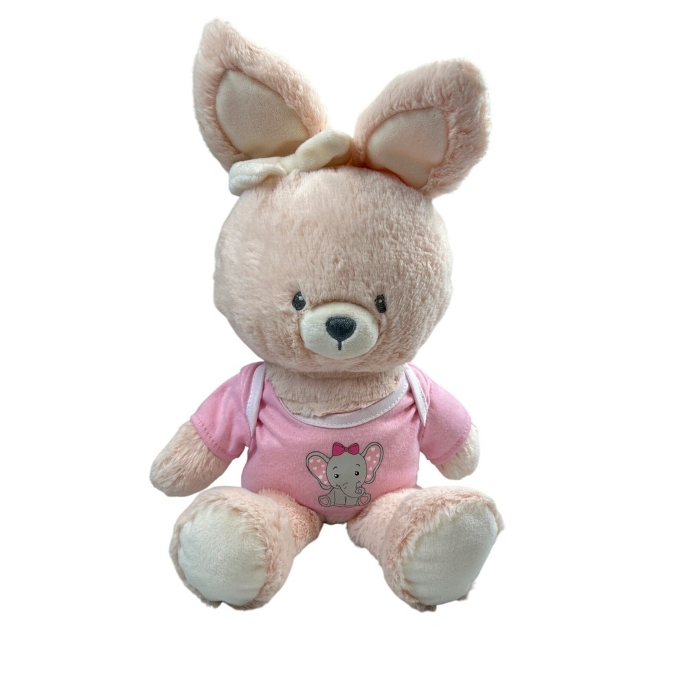 Baby Gund Bunny Rabbit 16" Plush Roise Toy Pink Shirt Bow Easter